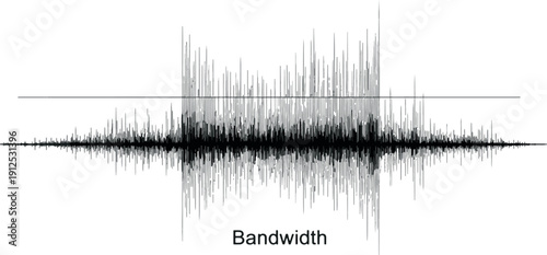 Abstract Digital Bandwidth Waveform Illustration with Frequency Signal Waves and Sound Data Processing Elements for Technology Concepts