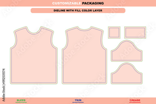 Football zipper polo packaging template jersey designed with sports garment structure mockup and precise dieline setup to support accurate die line production and print use