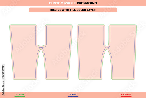 Kids sweatpants design garment dieline with editable vector die line printable childrens apparel template packaging layout professional clothing mockup