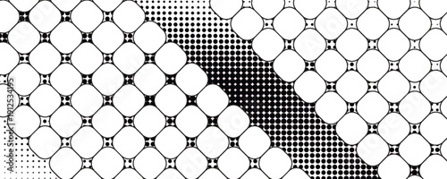 Seamless pattern with small lattice ornaments in vintage style on a white background