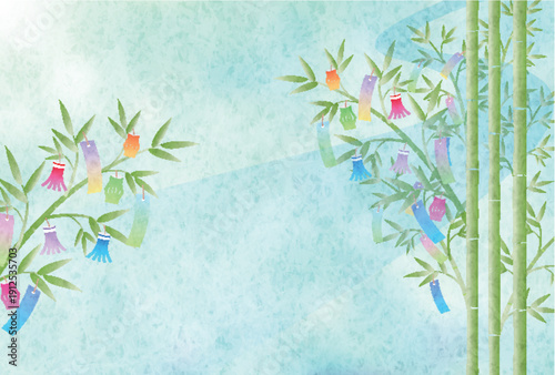 七夕　天の川　和柄　背景