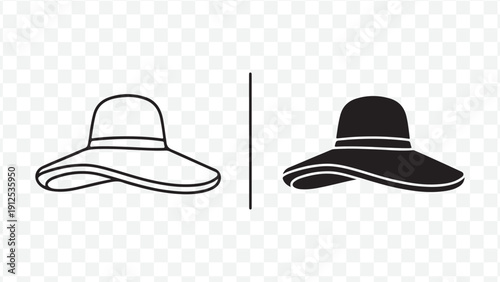 Premium sun hat designs for fashion and protection isolated on Transparent Background