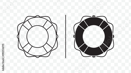 Premium Life Preserver Ring Vector Icons isolated on Transparent Background