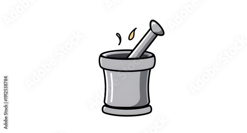 mortar, pestle, icon, spice, spices, herb, herbs, grinder, grinding, crusher, kitchen, cooking, culinary, food, preparation, utensil, tool, equipment, traditional, classic, pharmacy, apothecary, medic