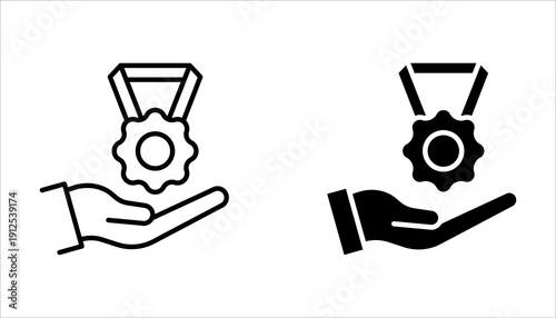 Gift and Reward Symbol Icon set, Collection Isolated on White