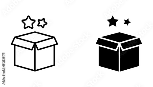 Gift and Reward Symbol Icon set, Collection Isolated on White