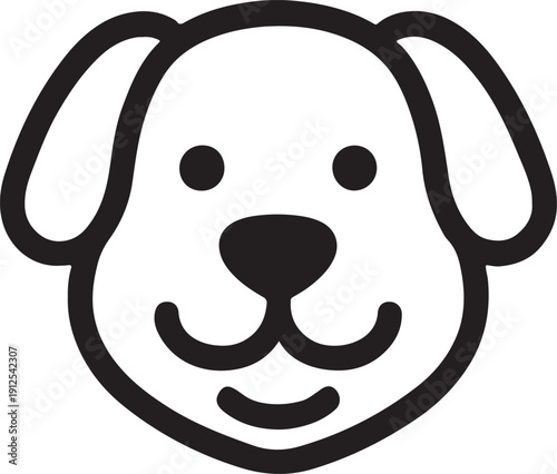 dog, puppy, pet, canine, animal, cute, kawaii, faceicon, lineart, outline, minimal, cartoon, mascot