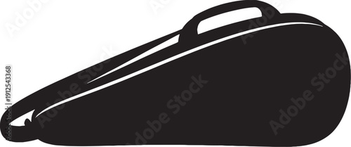 Tennis Racket Bag Closed Side View Solid Black Silhouette SVG EPS