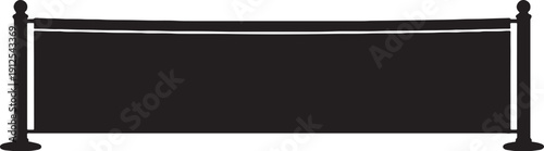 Tennis Net Assembled Solid Black Silhouette SVG EPS