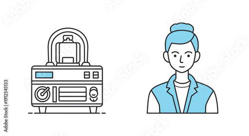 Medical Equipment and Healthcare Professional Icon Set