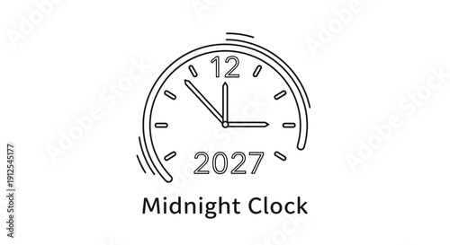 Midnight Clock Showing 2027 New Year Countdown