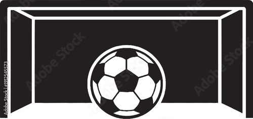 Soccer Ball and Goal Combo Icon Solid Silhouette SVG EPS