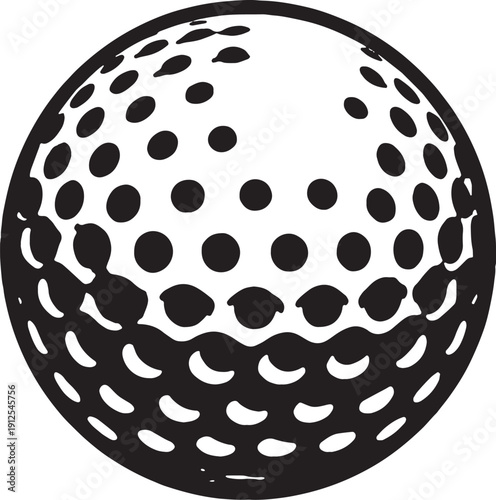 golf ball silhouette svg with dimples detailed ball solid black vector eps icon