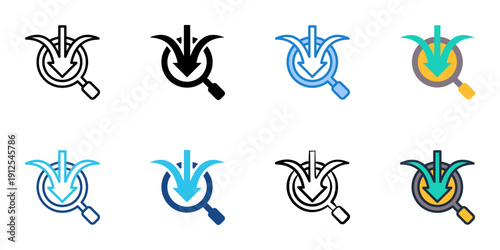 Resource tracking icons set multiple style collection. Editable stroke 
