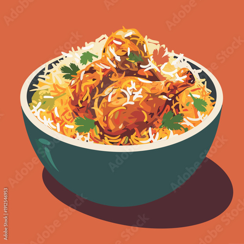 chicken biryani vector no.3