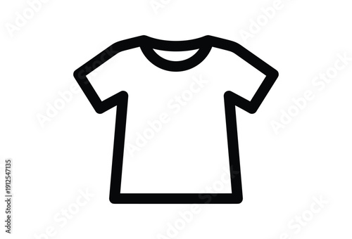 Simple black and white illustration of a t-shirt