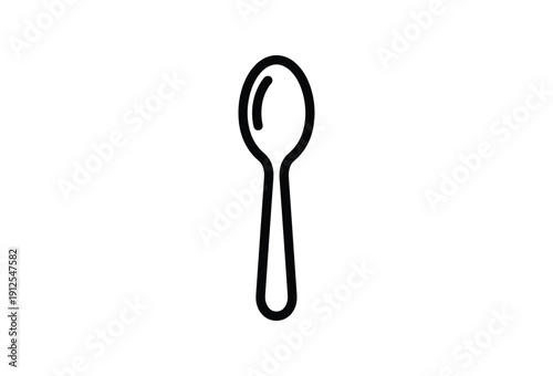 Simple black and white illustration of a spoon