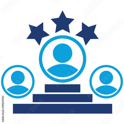 leadership blue style icon