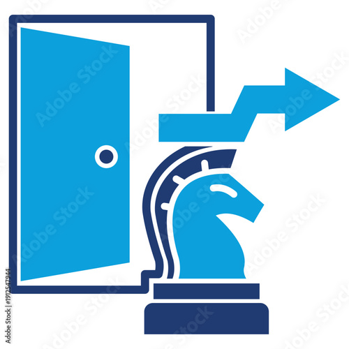 Exit Strategy blue style icon