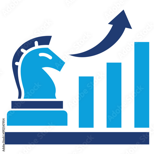 Growth Strategy blue style icon