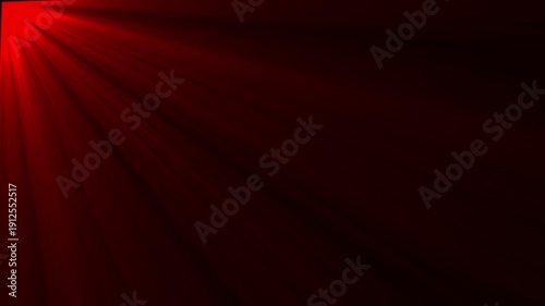 Abstract red background with spotlight rays light effects on a black background. Sun ray light effects. Sun rays view, white spotlight glowing burst concept
