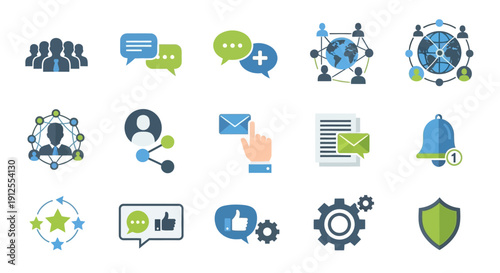 Collection of Various Business Icons and Symbols.