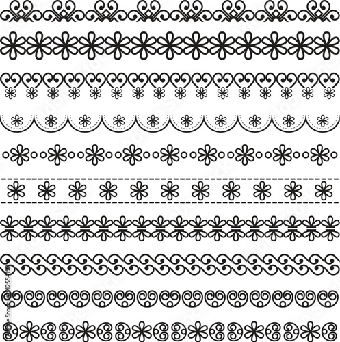 Detailed floral lace trim borders for luxury frame decoration vector
