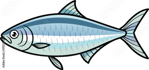 Realistic Colourful Herring Illustration. Herring Fish Swimming Scene.  Herring Marine Life. Herring Fish Ocean Portrait. Realistic Herring Underwater Scene. Vibrant Herring Fish Illustration