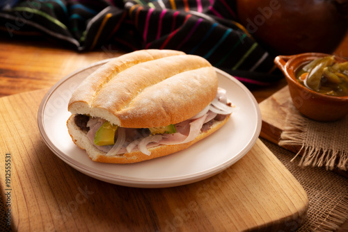 Wallpaper Mural Mexican ham sandwich, in Mexico it is called Torta de Jamon, it is the most popular of the Mexican Tortas and the recipe varies depending on who prepares it, made with bolillo o telera bread. Torontodigital.ca