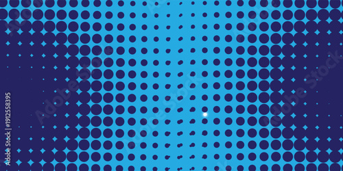 Abstract Azure Blue Background with Bold Midnight Blue Halftone Dots
