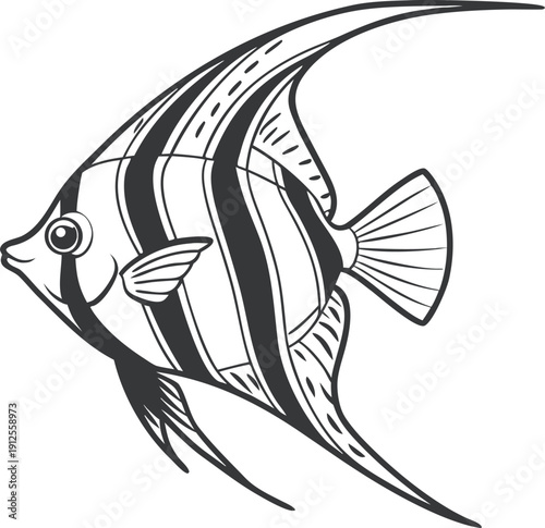Fish set vector Ocean Creatures Set, Sea Animals Illustration