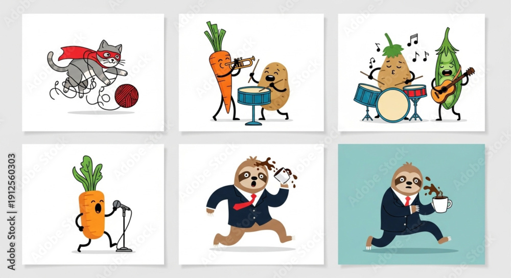 Fototapeta premium set of funny animals
