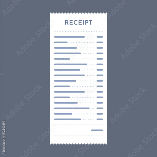 Detailed Receipt Document Flat Design Vector