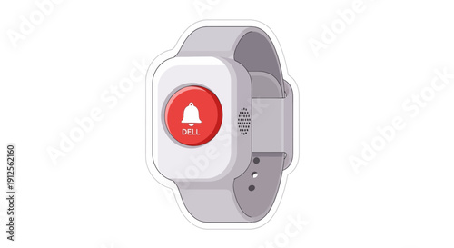 Modern wearable safety device for instant alerts and personal assistance, featuring a prominent call button with a bell icon for rapid emergency communication and peace of mind