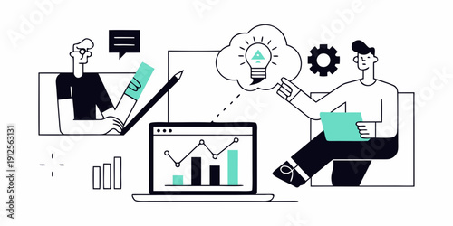 Team collaboration generates innovative ideas with data and digital tools