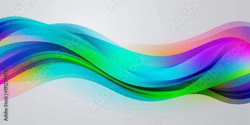 Abstract colorful waves flowing smoothly in a vibrant digital background with rainbow tones and modern artistic motion