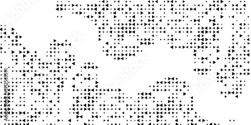 Abstract geometric black and white deco art halftone hexagone  and triangle print pattern vector