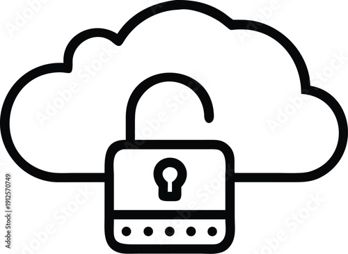Secure cloud storage with a padlock symbolizing data protection and privacy