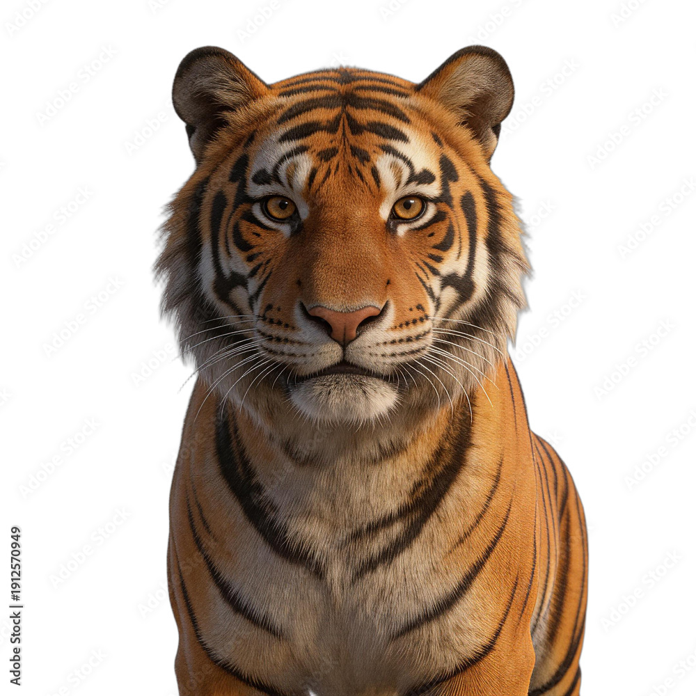 Obraz premium Close-up Portrait of a Majestic Tiger