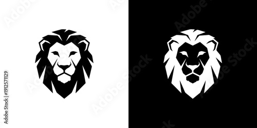Black and White Lion Head Logos.
