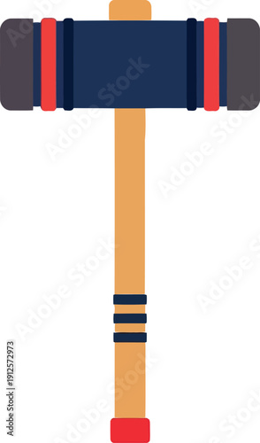 Flat Vector Judge Gavel Icon Isolated on White Background for Legal and Justice Concepts