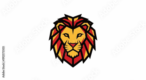 Stylized Lion Head Logo Design Vector Art.
