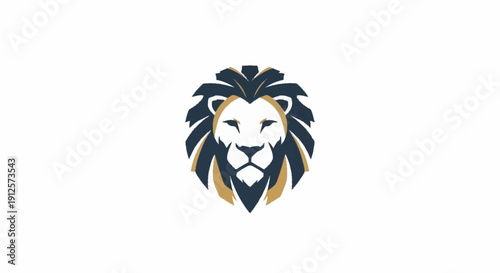 Stylized Lion Head Logo Design Vector Illustration.