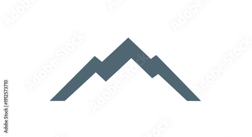 Stylized mountain peak graphic design element.