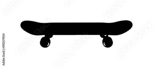 Minimalist Black Skateboard Icon