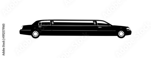 Elegant Black Stretch Limousine Vector Illustration