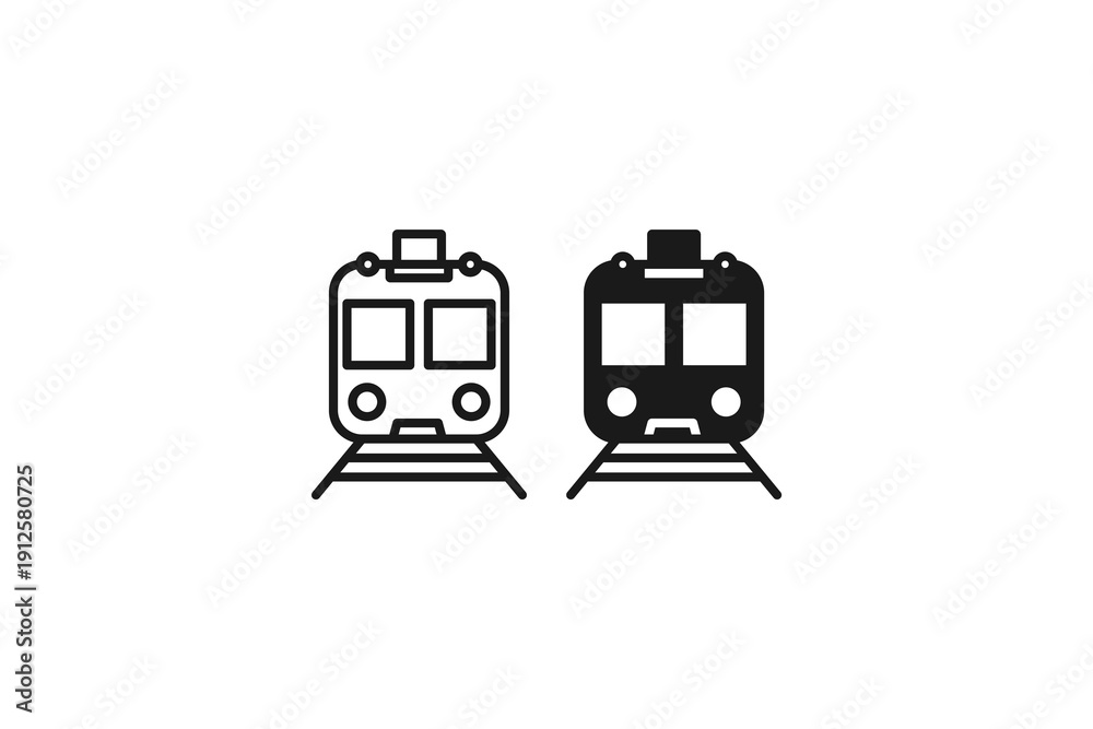 Obraz premium solid and outline icon of train