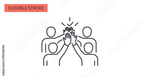 Teamwork high five gesture illustration representing success and unity.