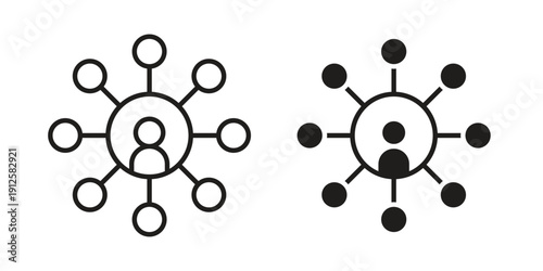 Affiliate marketing icon in black line style set. logotype designs