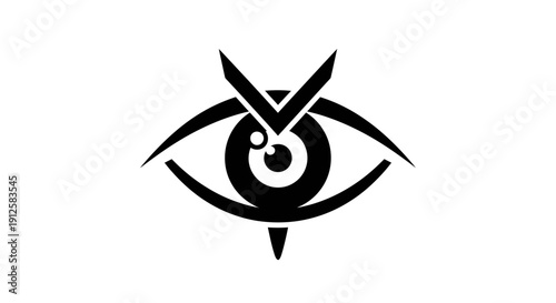Stylized Eye with Check Mark Symbol.
